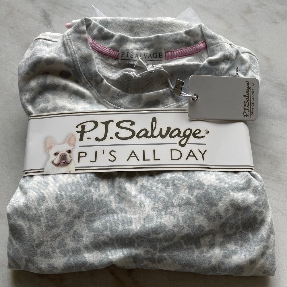 (New) PJ Salvage Leopard Lounge Set - Ivory - Size XS